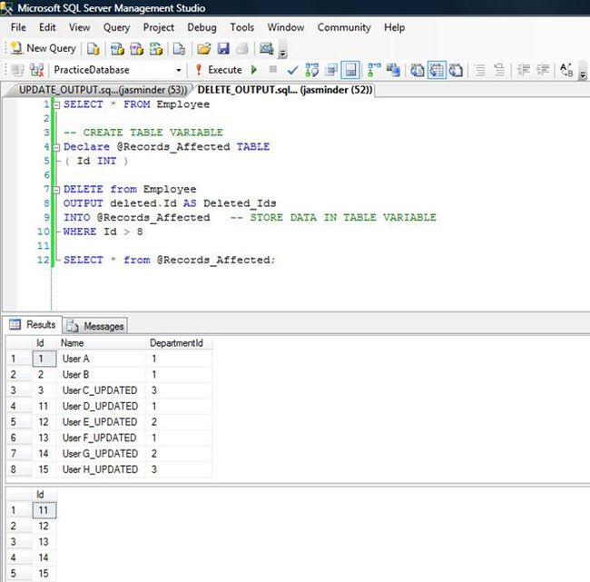 Store data into Table variable